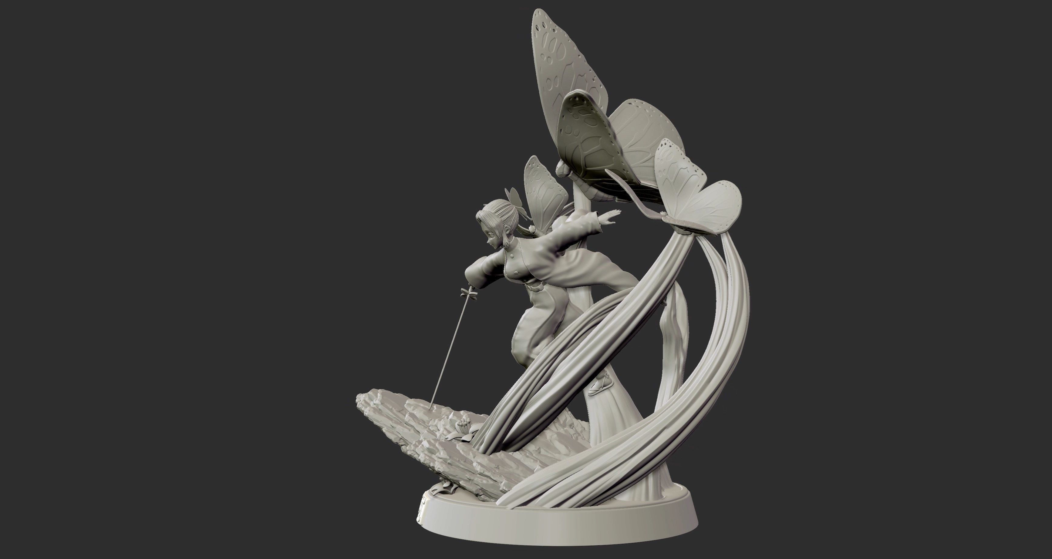 Shinobu Kocho - Demon Slayer 3d print figure statue 3D print model_8