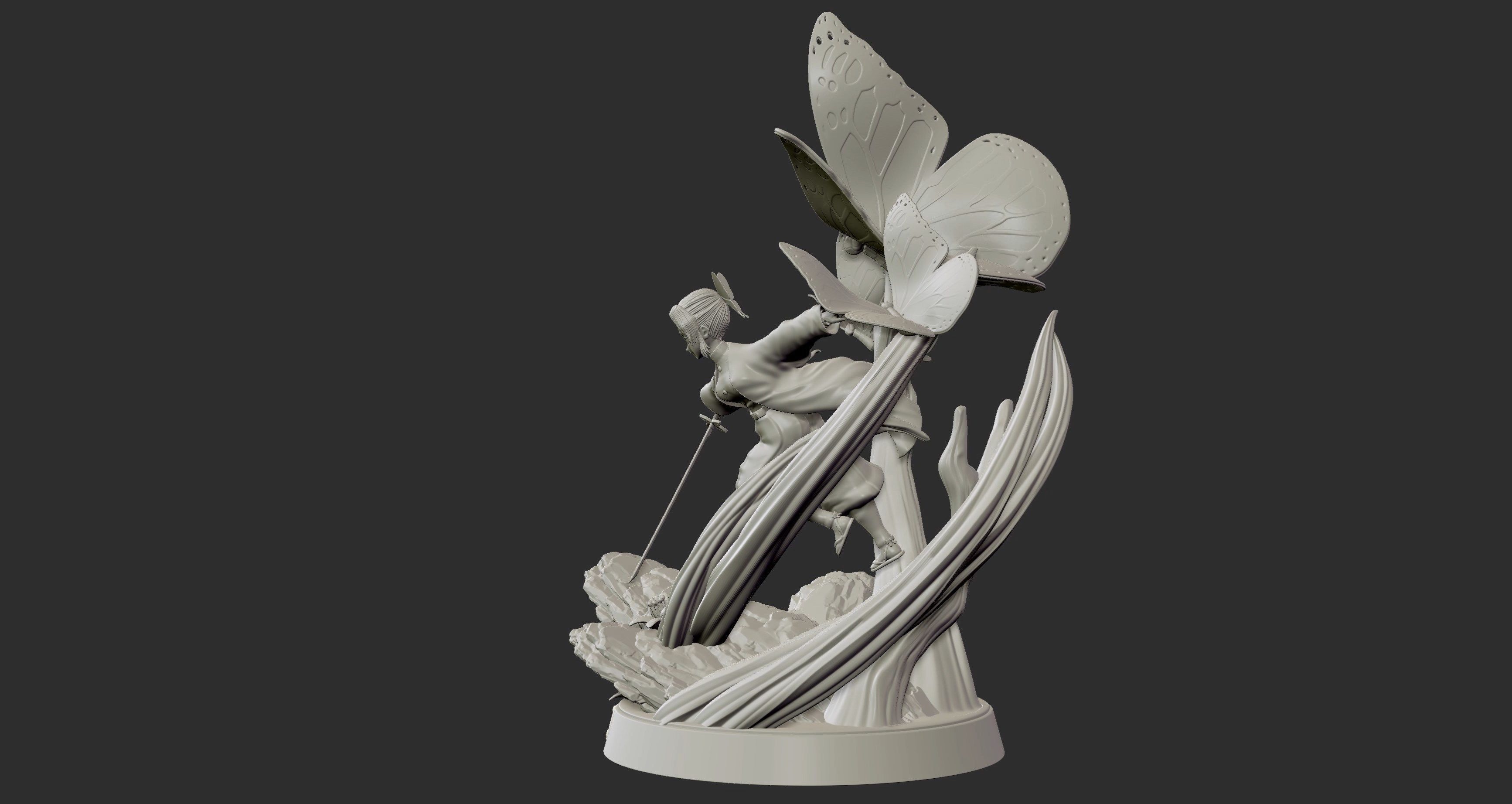 Shinobu Kocho - Demon Slayer 3d print figure statue 3D print model_9