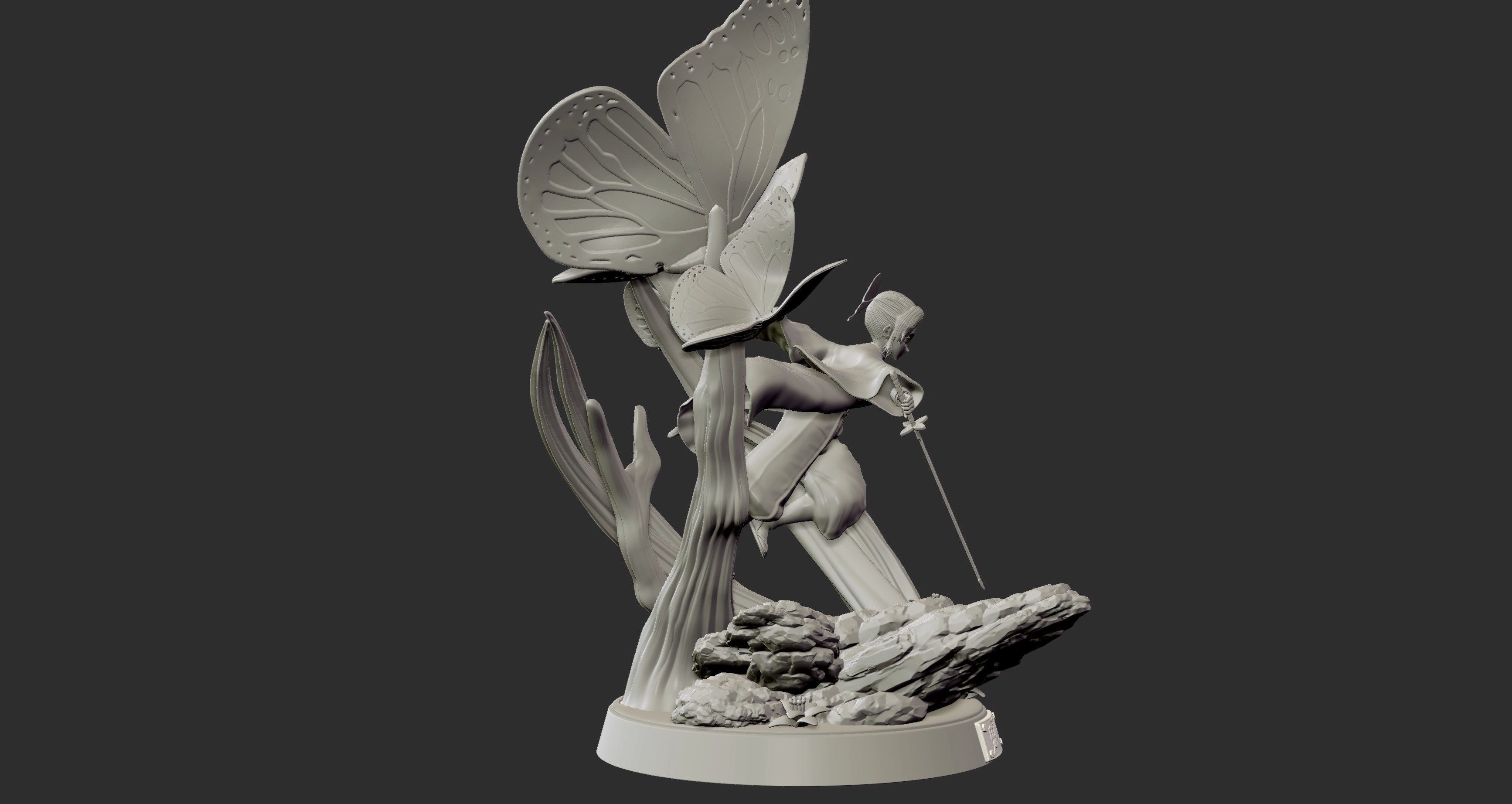 Shinobu Kocho - Demon Slayer 3d print figure statue 3D print model_16