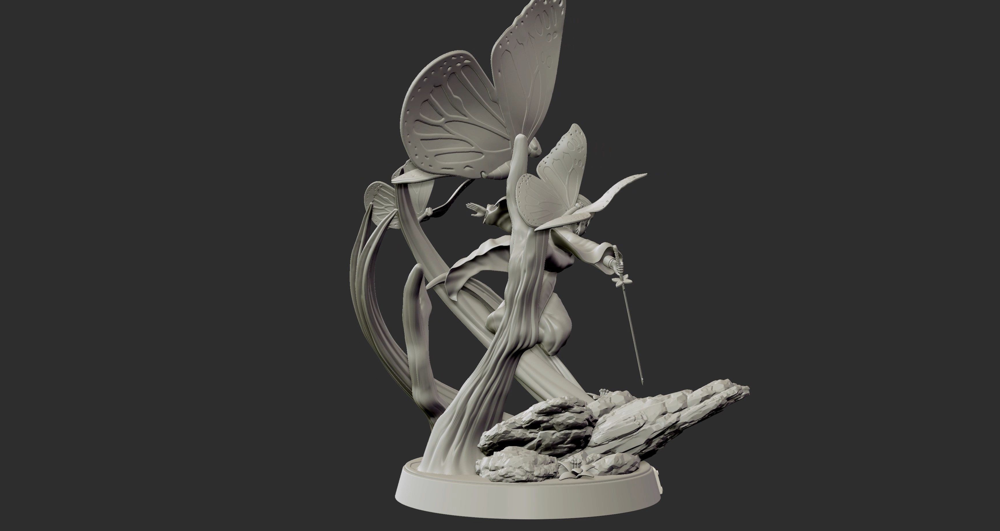 Shinobu Kocho - Demon Slayer 3d print figure statue 3D print model_15