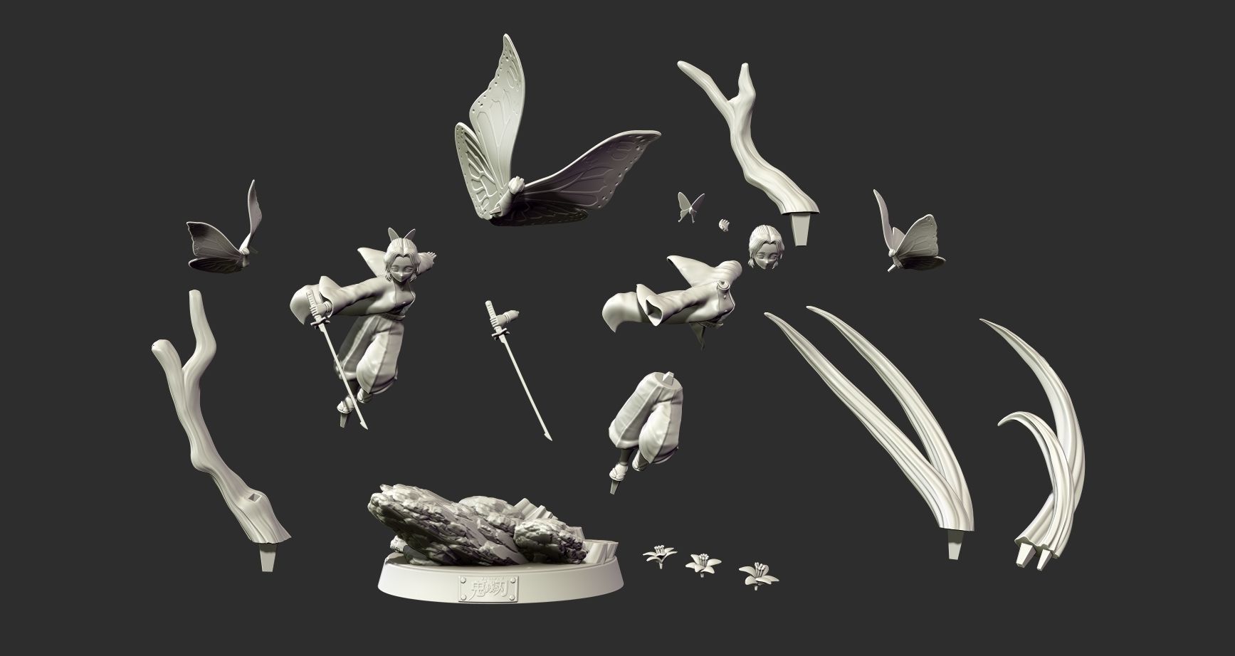 Shinobu Kocho - Demon Slayer 3d print figure statue 3D print model_2