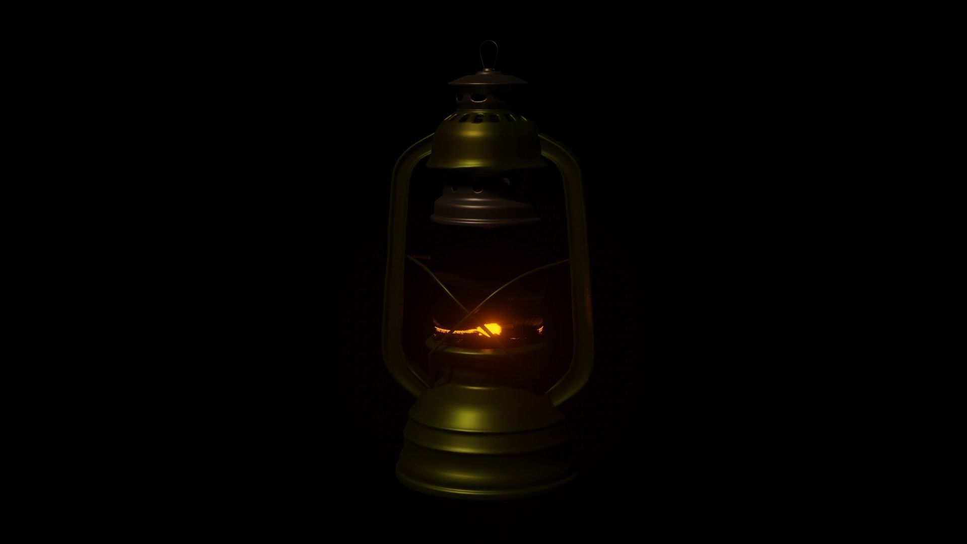 Gaslight lamp Low-poly 3D model_5