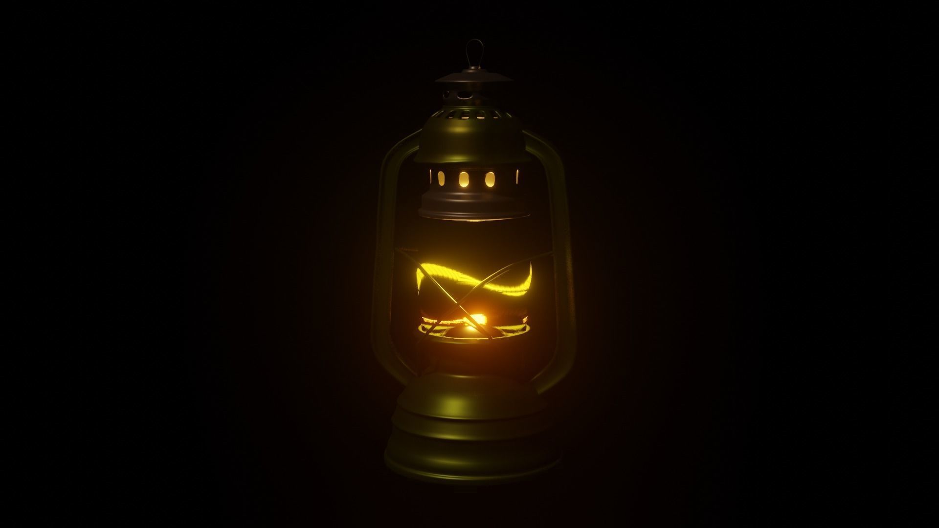 Gaslight lamp Low-poly 3D model_6