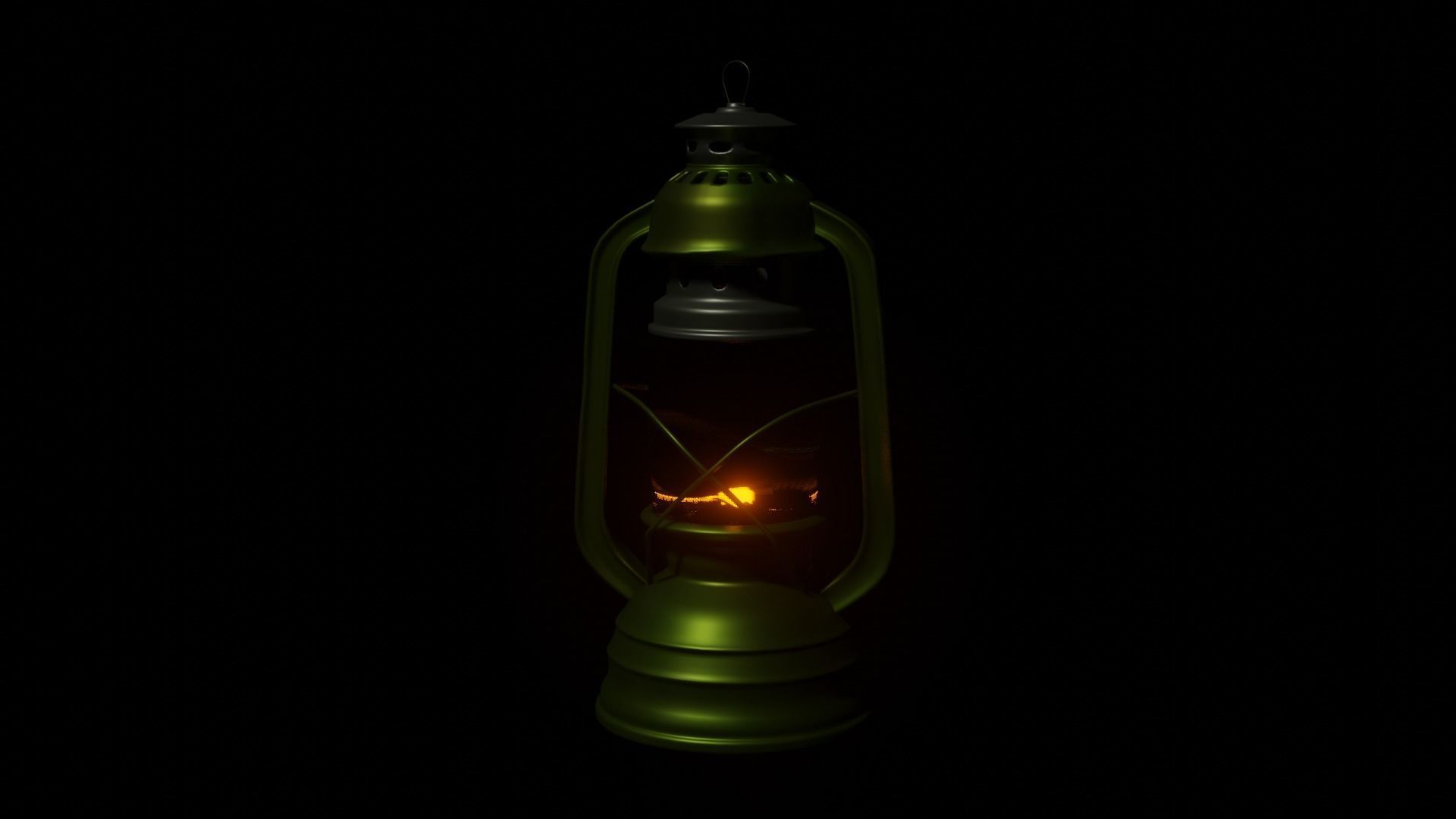 Gaslight lamp Low-poly 3D model_4