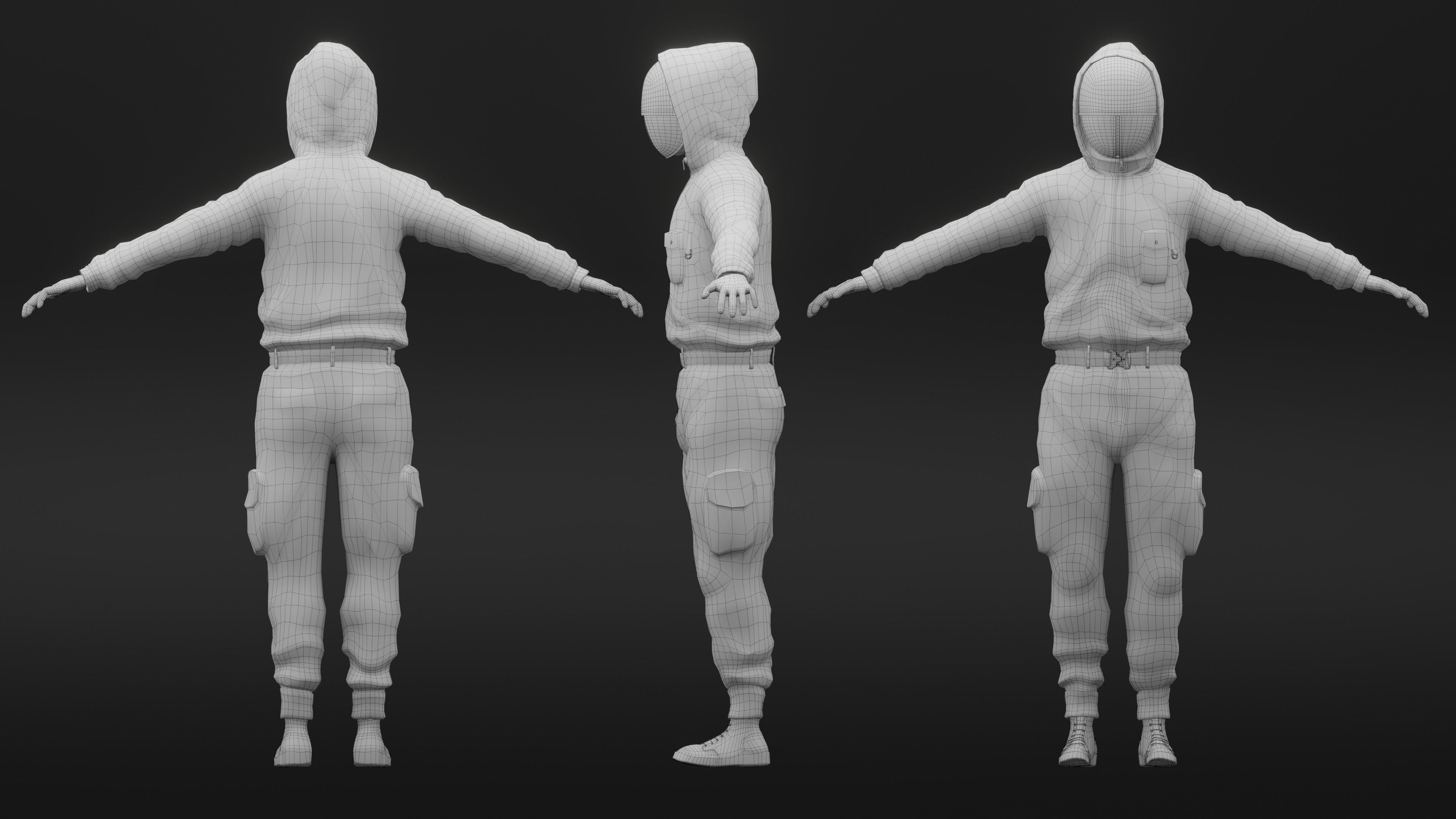 Pink Soldiers Squid Game Low-poly 3D model_3