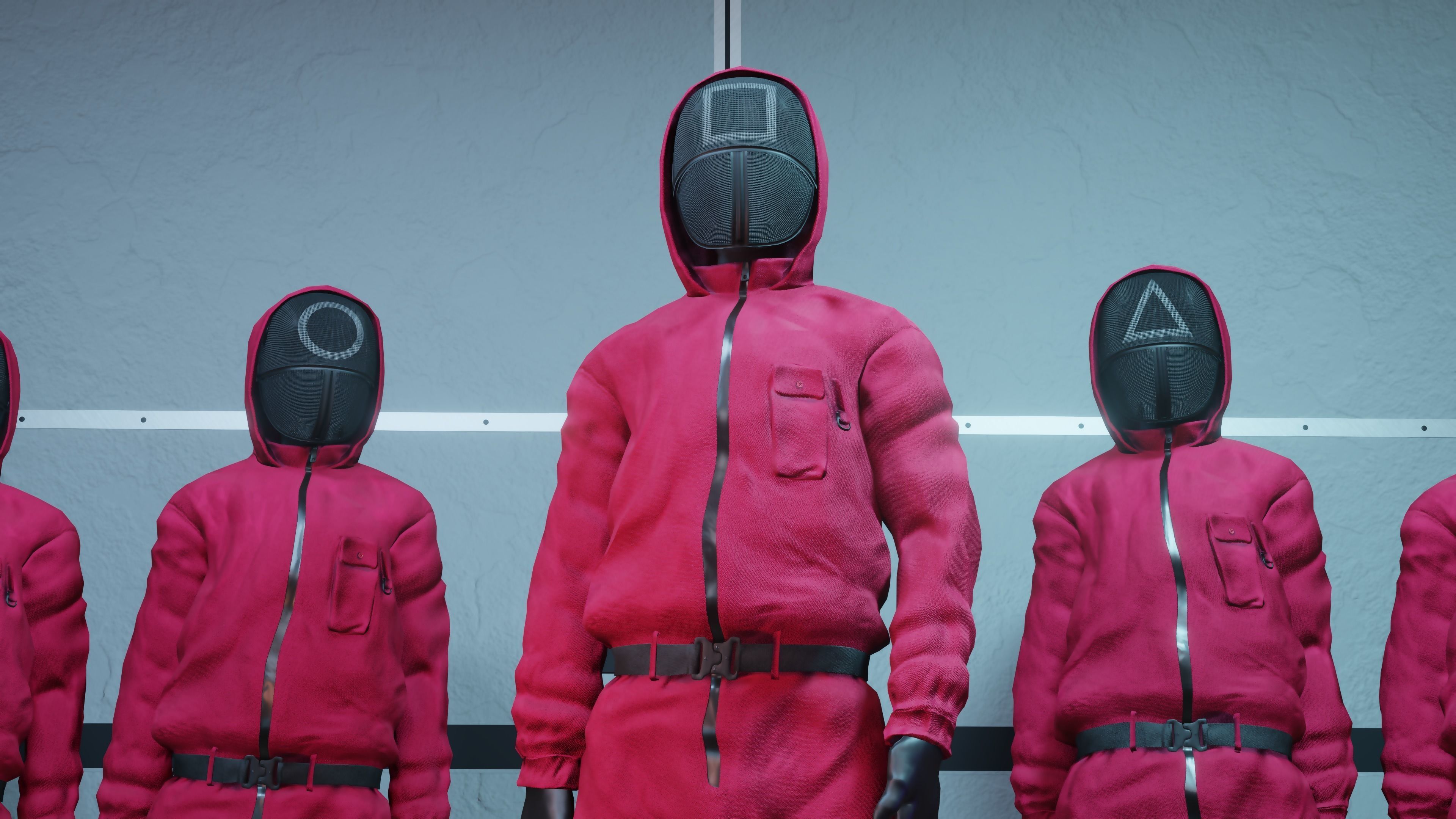 Pink Soldiers Squid Game Low-poly 3D model_1