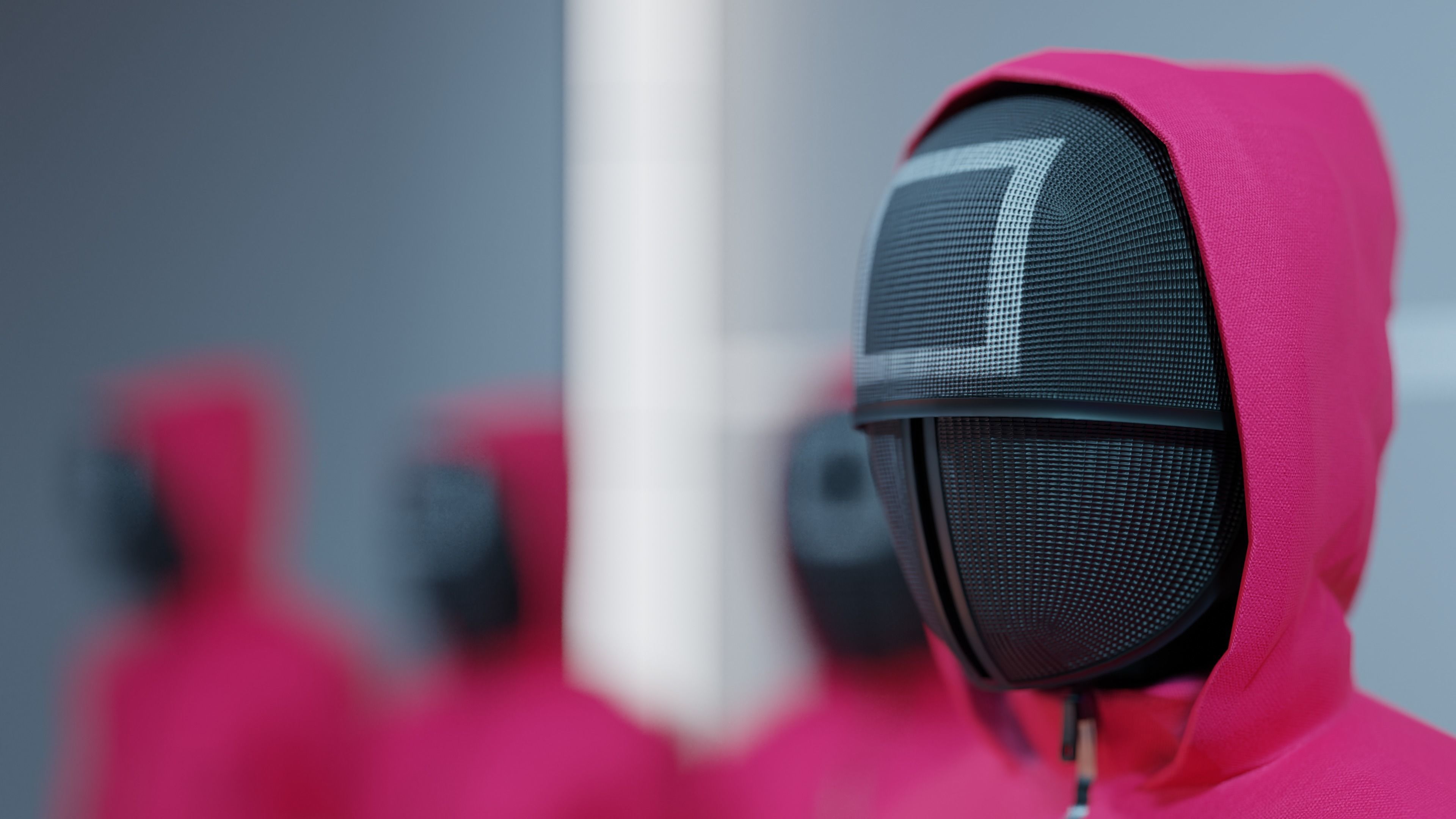 Pink Soldiers Squid Game Low-poly 3D model_2