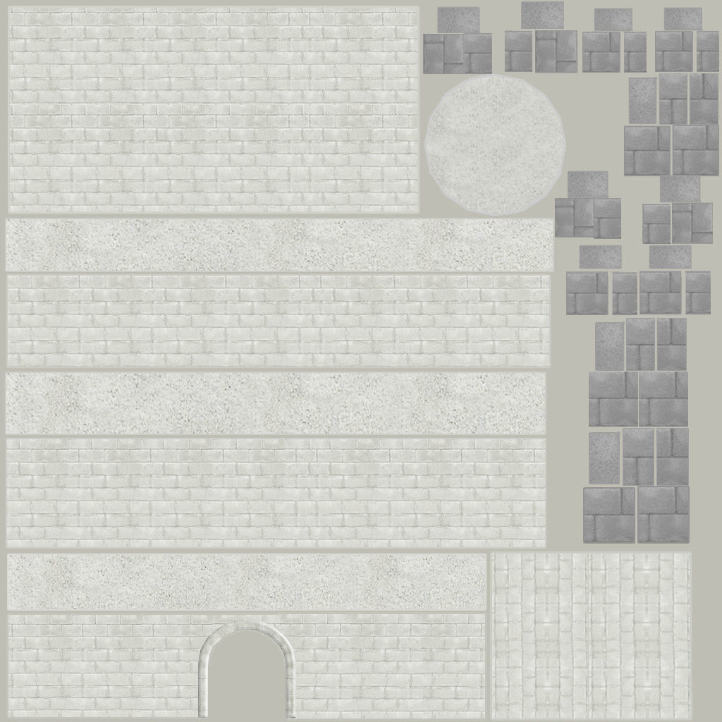 Castle in middle of grass 3D model_2