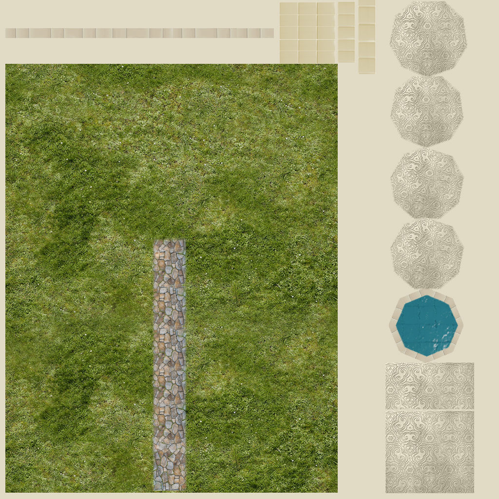 Castle in middle of grass 3D model_6