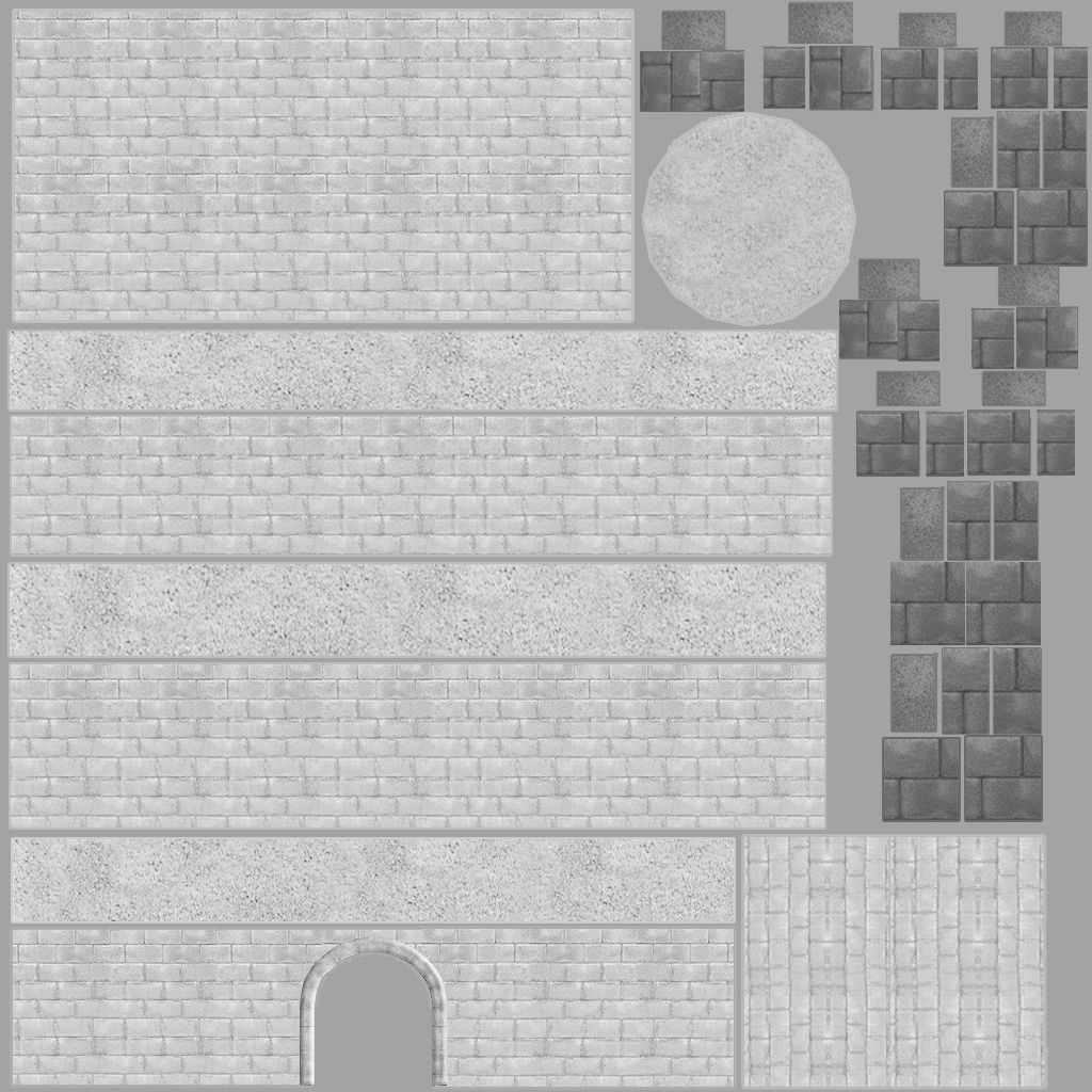 Castle in middle of grass 3D model_1