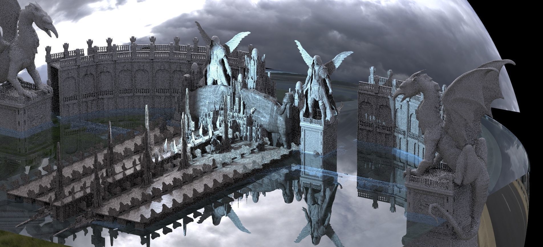 Frozen Queens palace Structures Kit bash 3D model_1