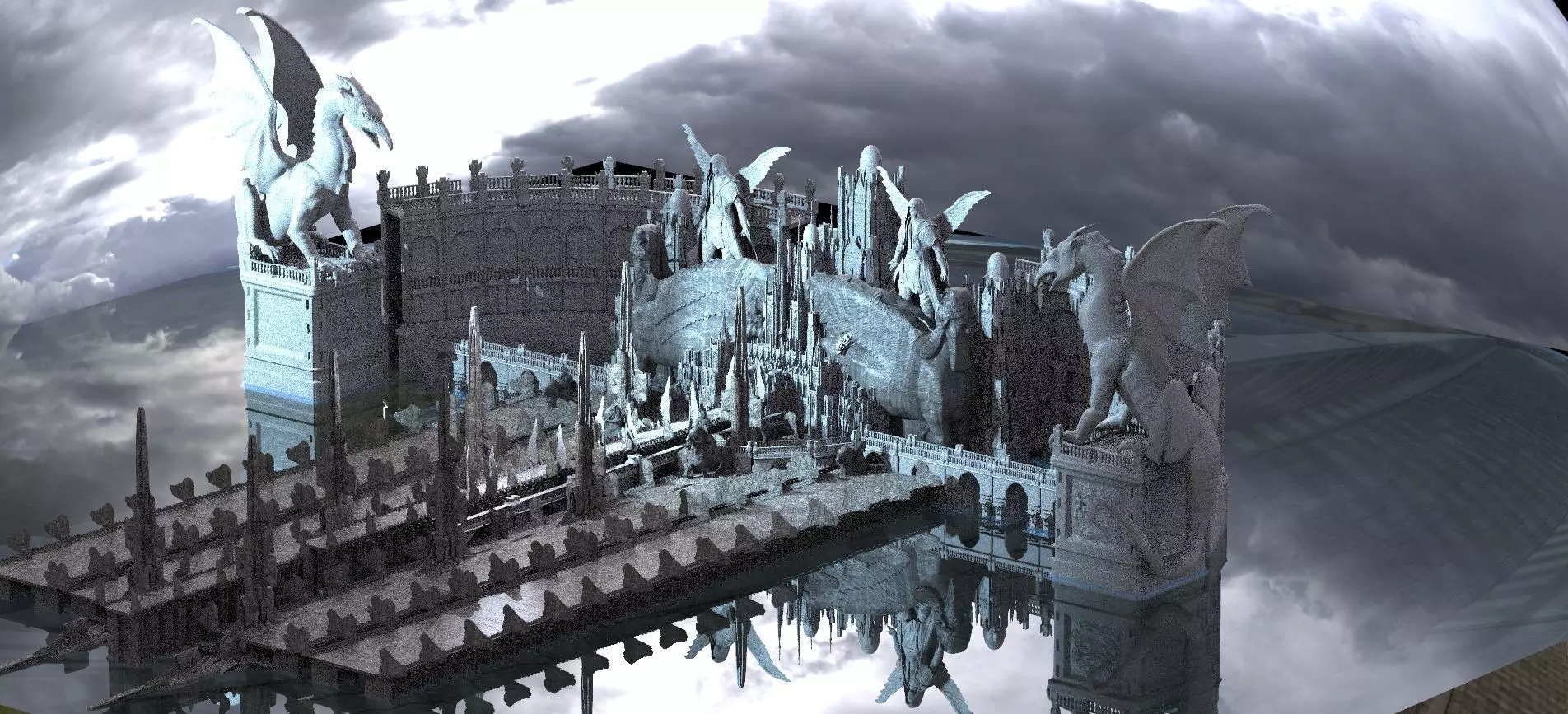 Palace to the gods Ice Halls Kit bash 3D model_0