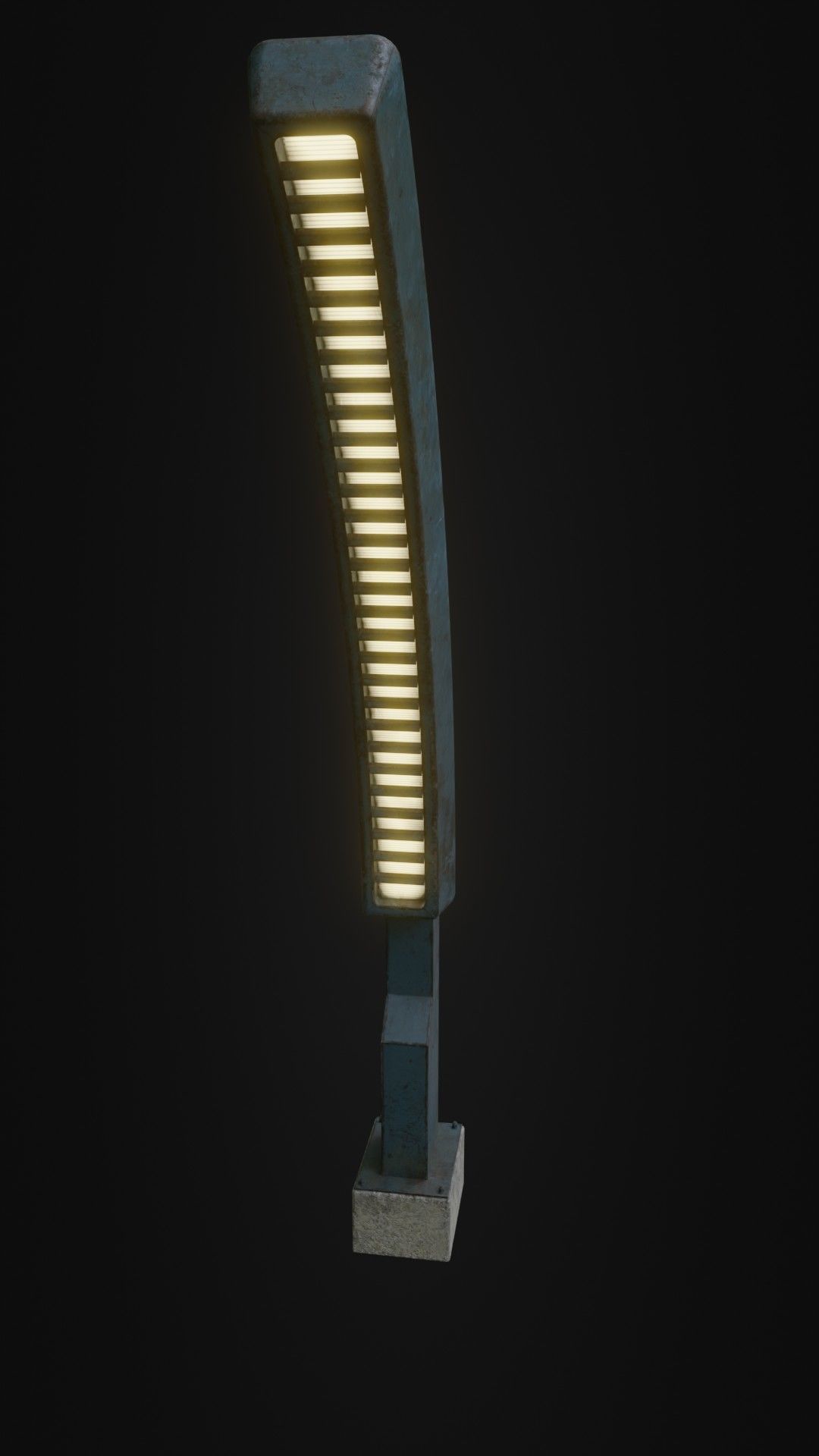 Old Retro futuristic street light 25 Low-poly 3D model_41
