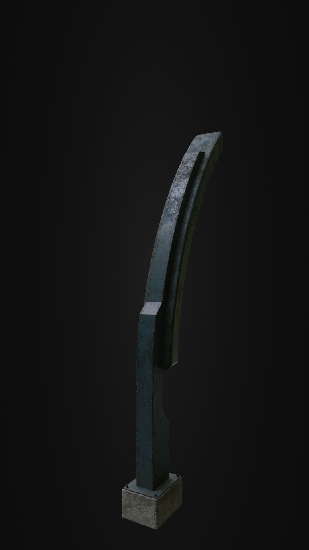 Old Retro futuristic street light 25 Low-poly 3D model_18