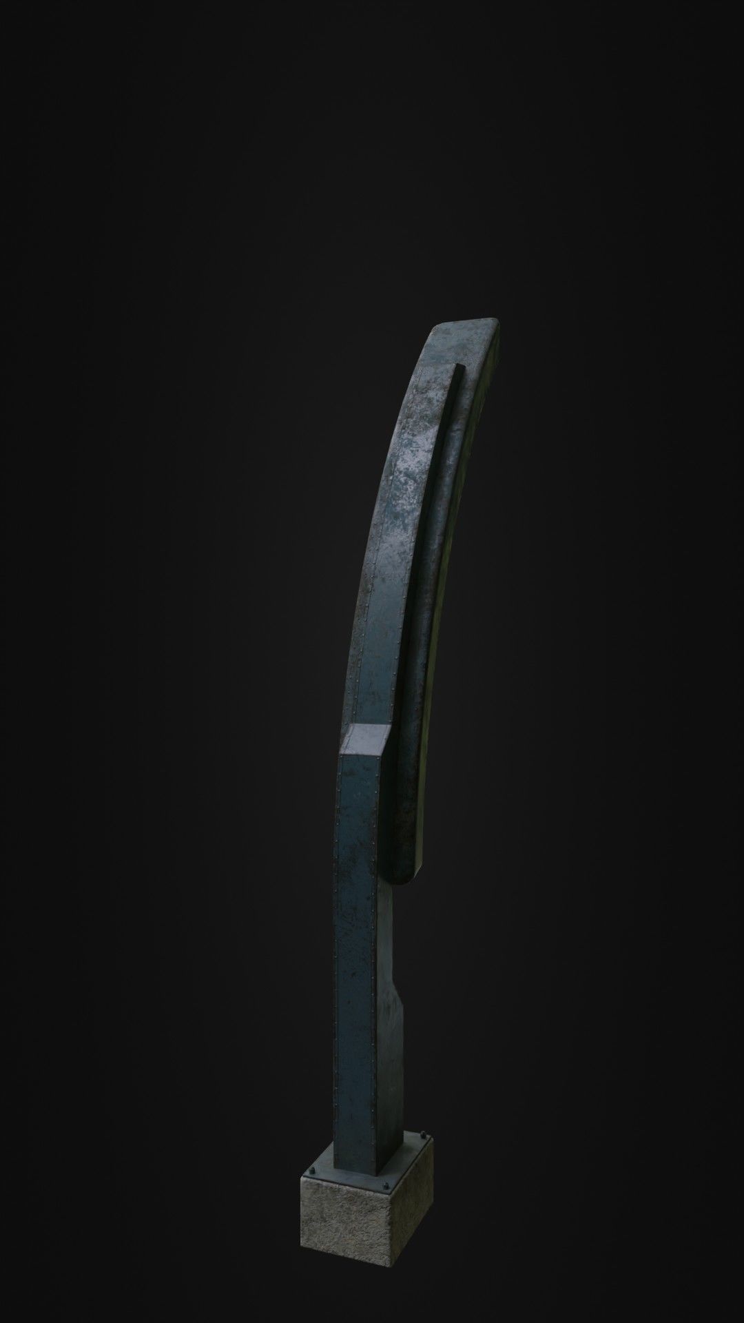 Old Retro futuristic street light 25 Low-poly 3D model_19