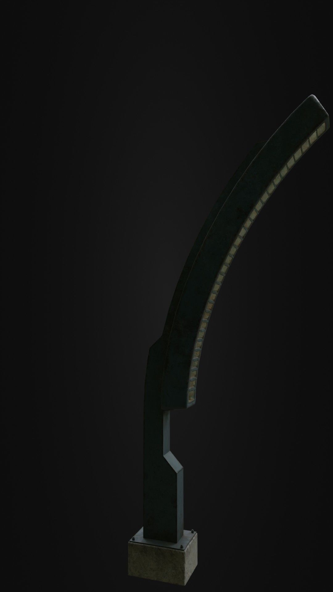 Old Retro futuristic street light 25 Low-poly 3D model_9