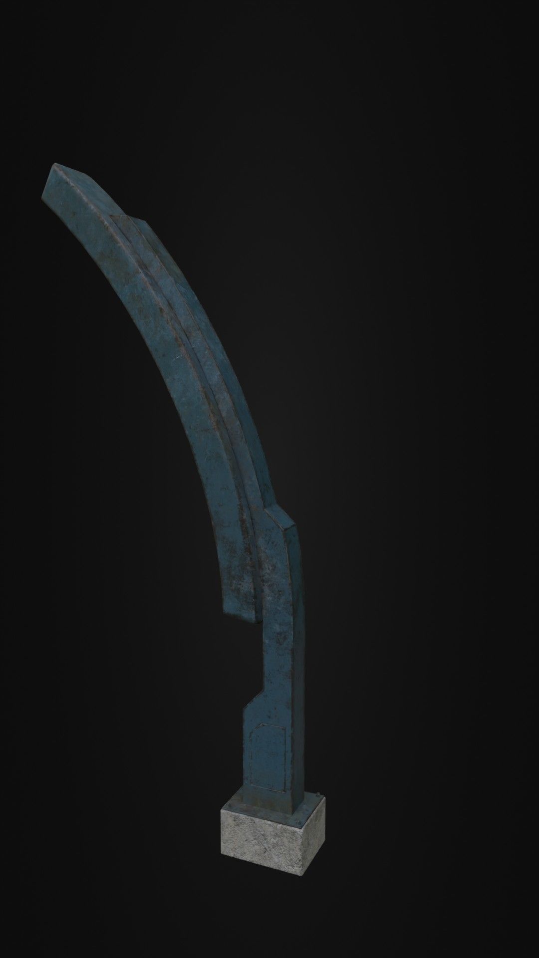 Old Retro futuristic street light 25 Low-poly 3D model_29