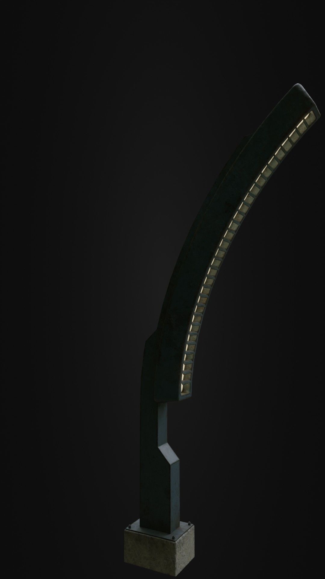 Old Retro futuristic street light 25 Low-poly 3D model_8