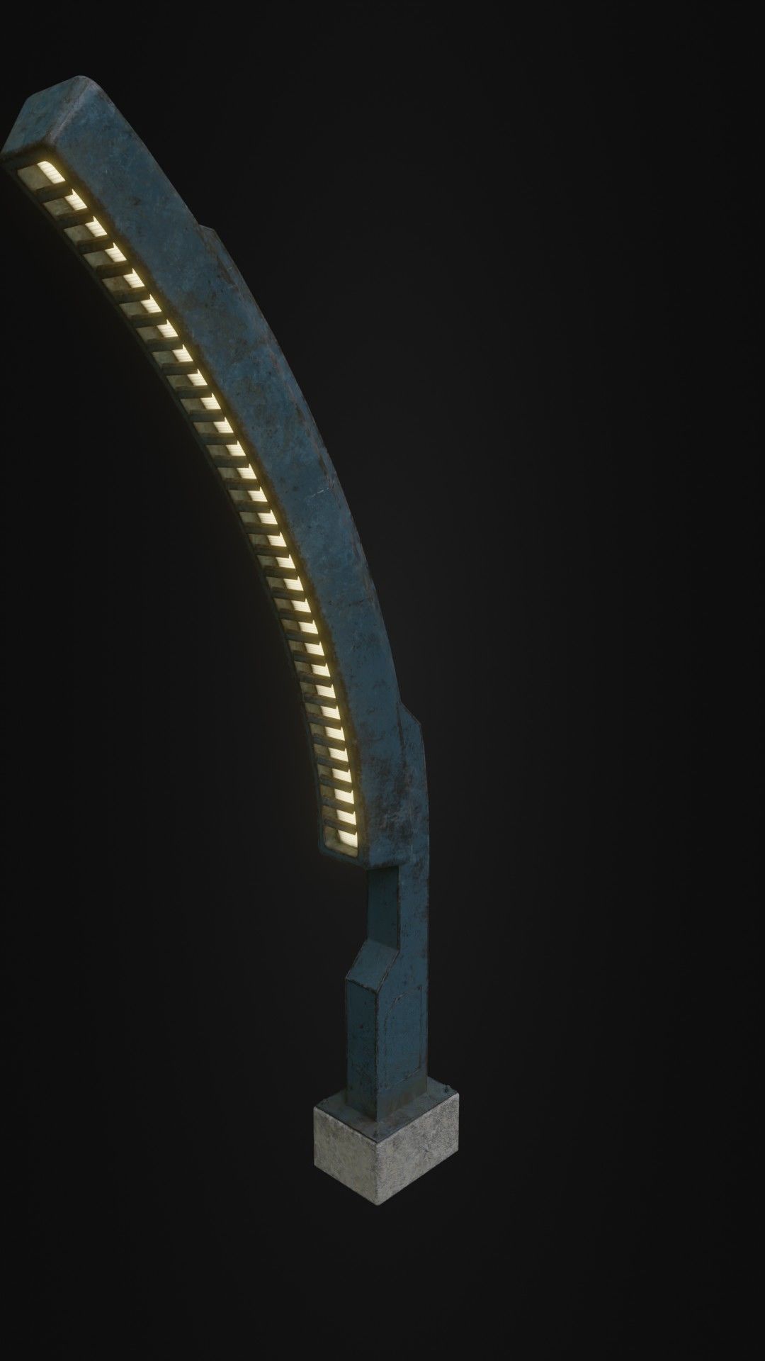 Old Retro futuristic street light 25 Low-poly 3D model_37