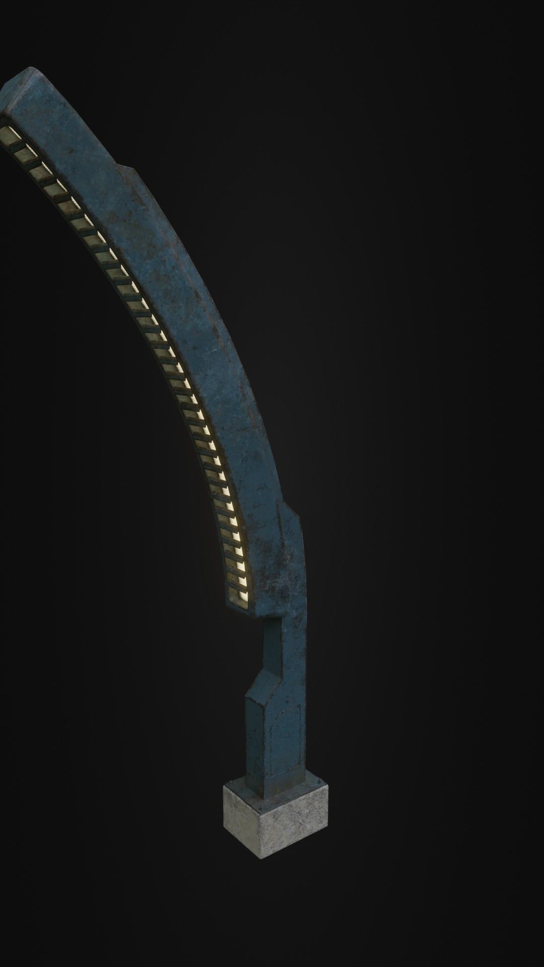 Old Retro futuristic street light 25 Low-poly 3D model_36