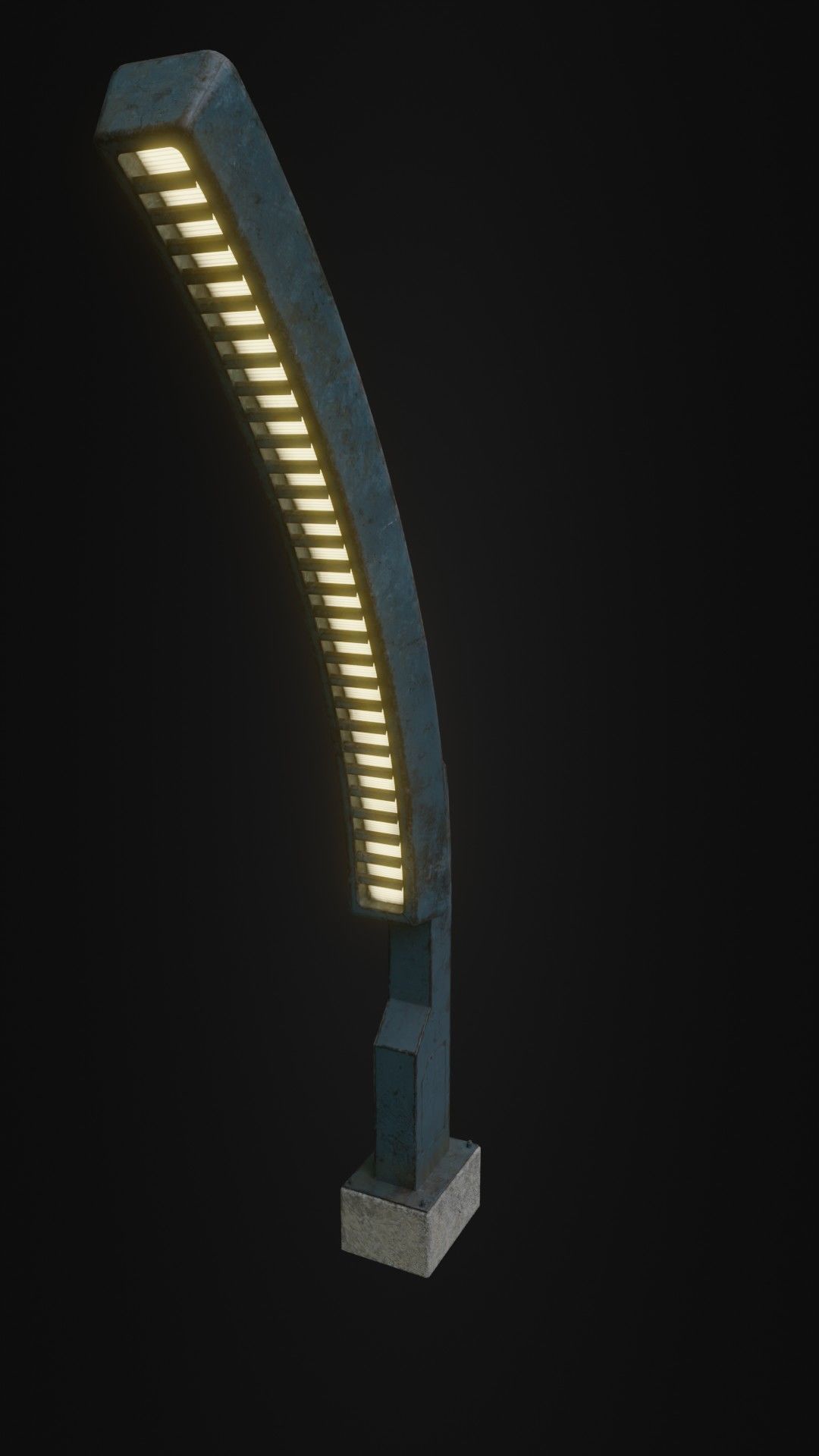 Old Retro futuristic street light 25 Low-poly 3D model_39