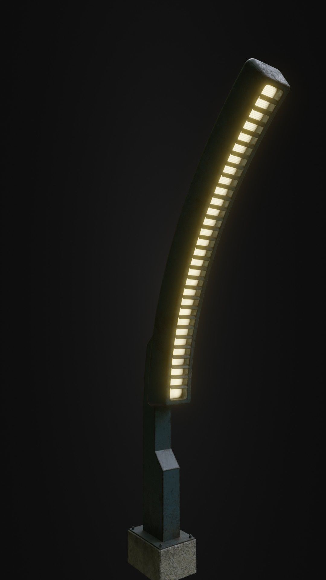 Old Retro futuristic street light 25 Low-poly 3D model_5