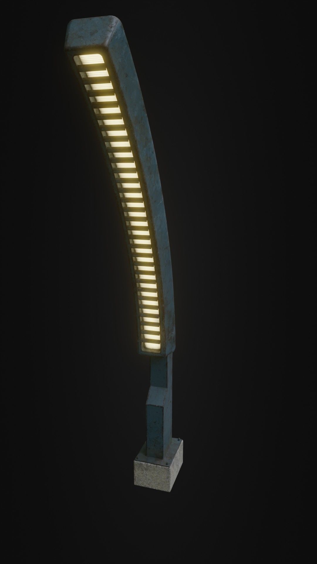 Old Retro futuristic street light 25 Low-poly 3D model_40