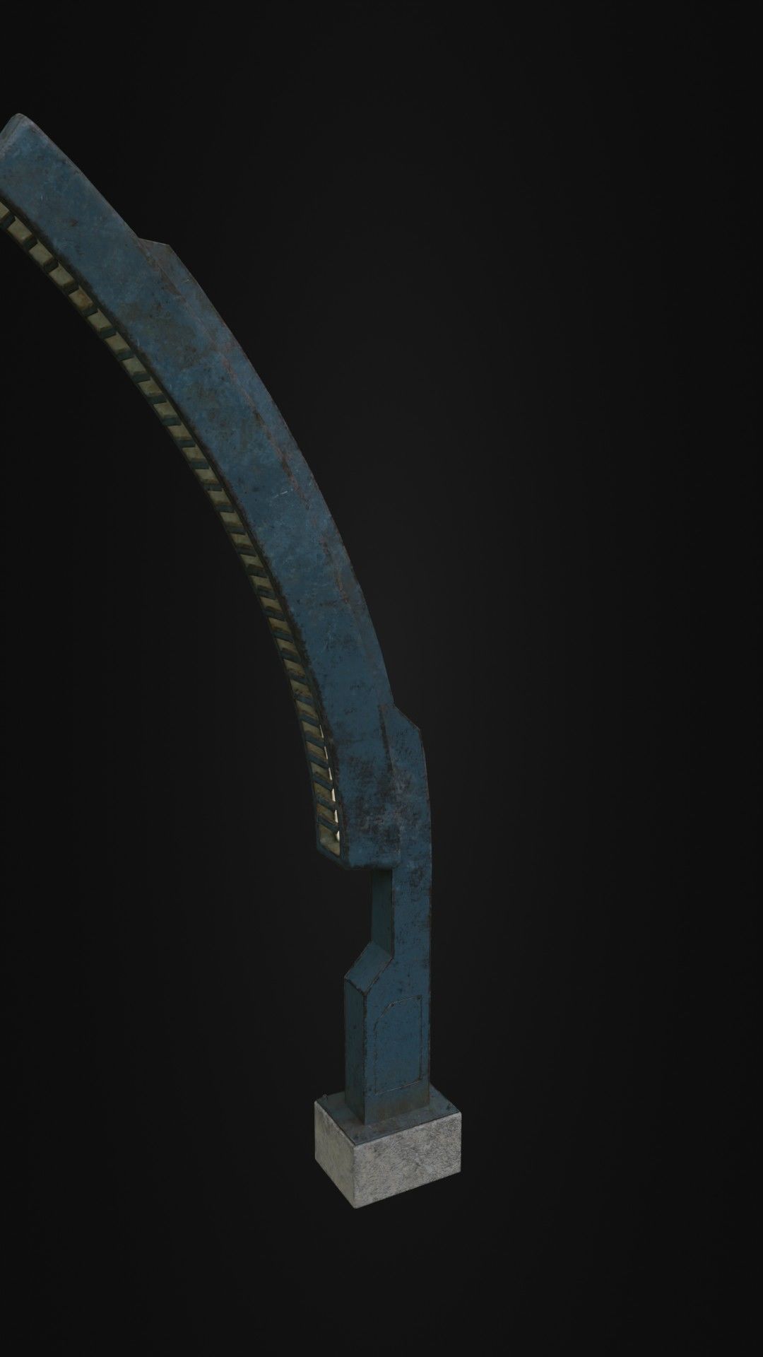 Old Retro futuristic street light 25 Low-poly 3D model_35