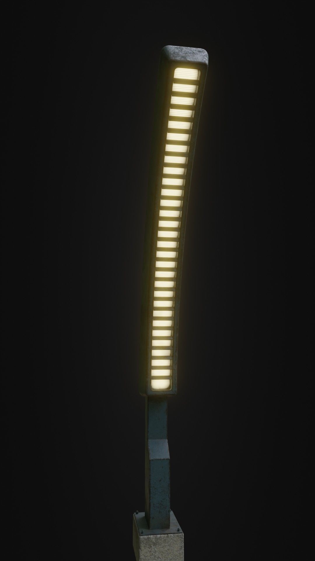 Old Retro futuristic street light 25 Low-poly 3D model_2
