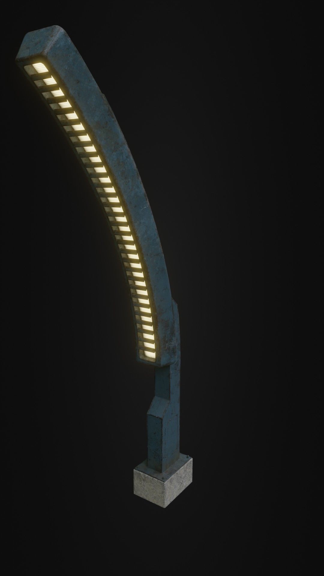 Old Retro futuristic street light 25 Low-poly 3D model_38