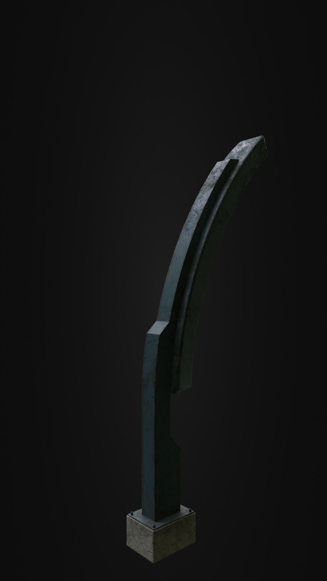 Old Retro futuristic street light 25 Low-poly 3D model_16