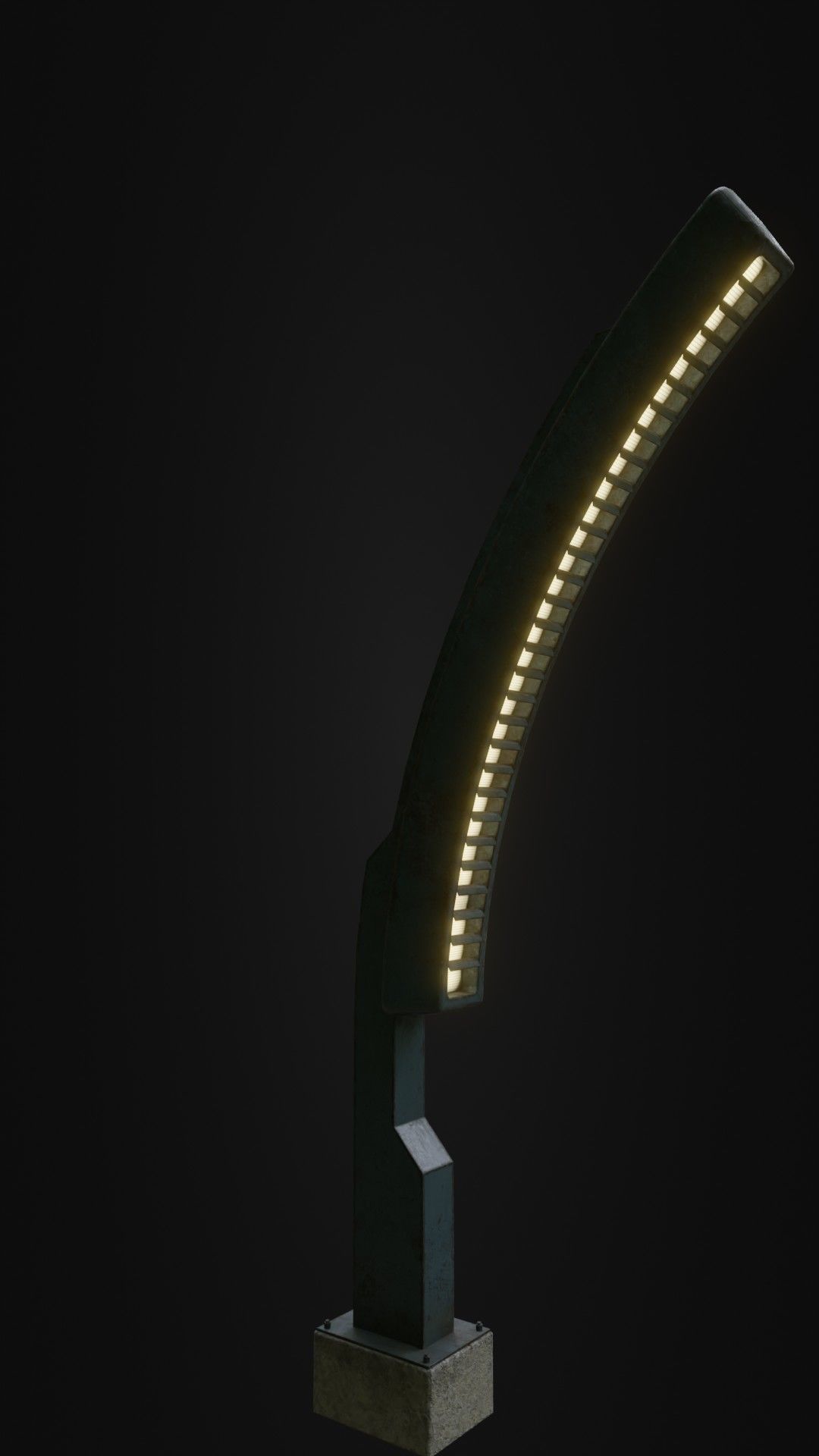 Old Retro futuristic street light 25 Low-poly 3D model_7