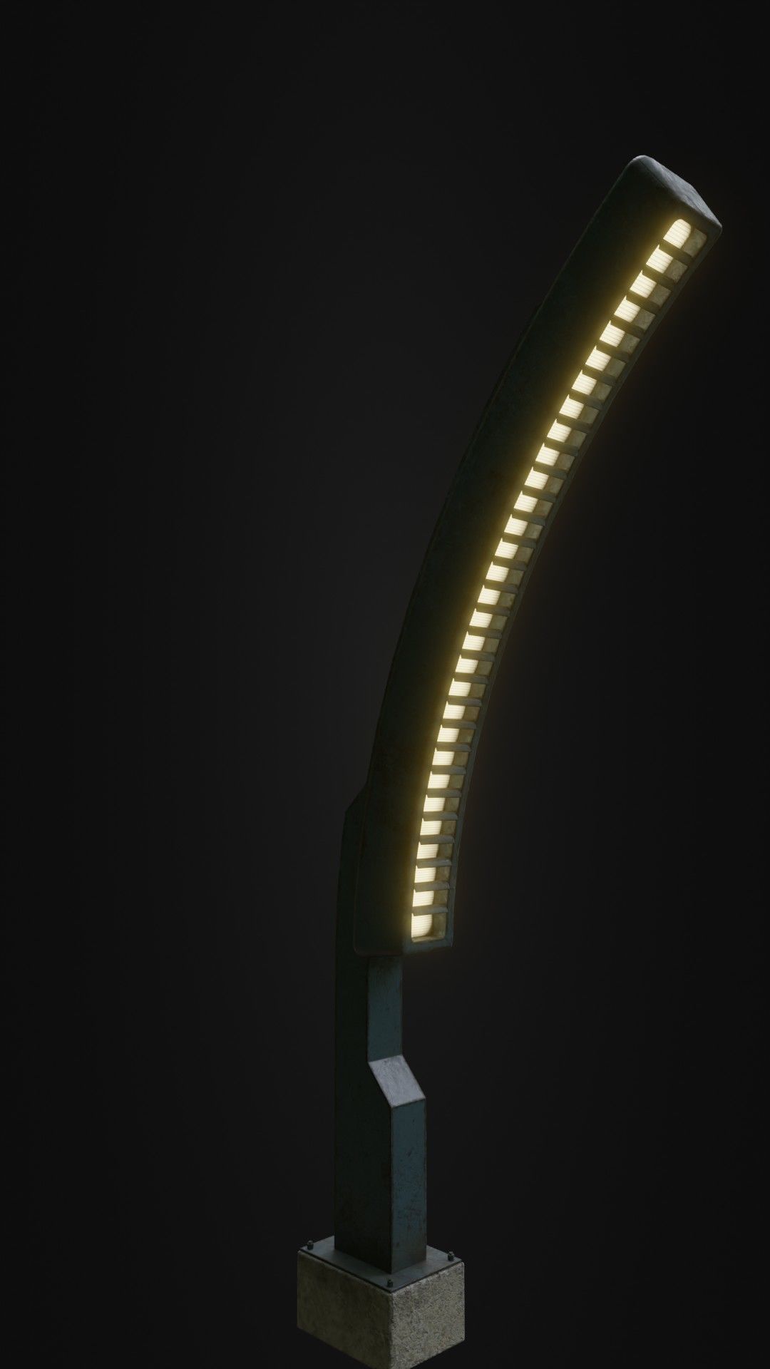Old Retro futuristic street light 25 Low-poly 3D model_6
