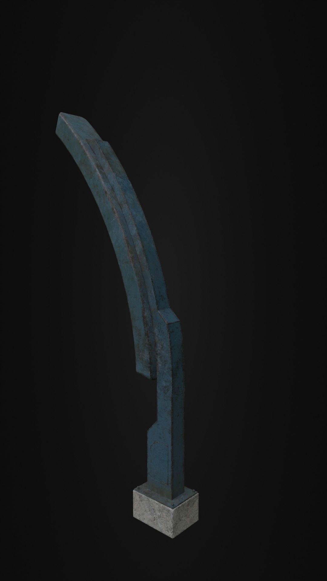 Old Retro futuristic street light 25 Low-poly 3D model_27