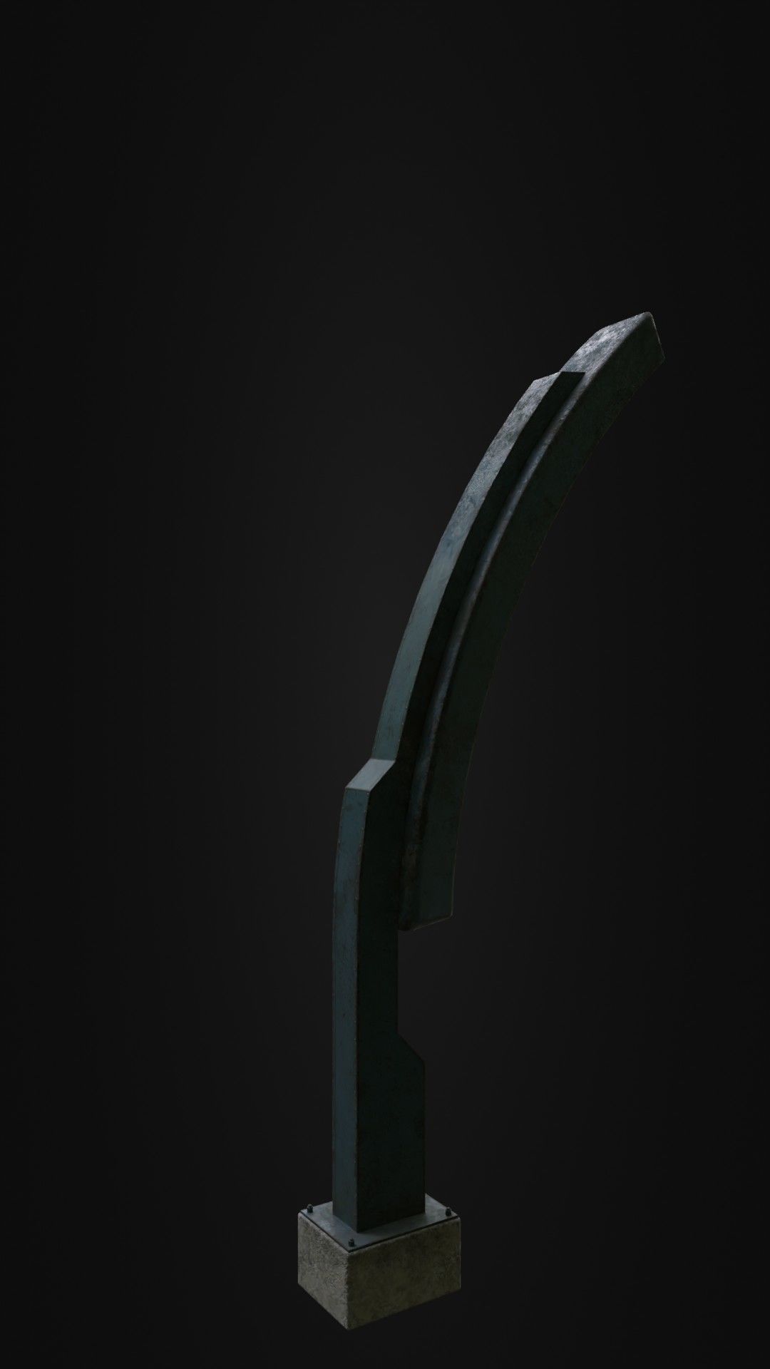 Old Retro futuristic street light 25 Low-poly 3D model_15