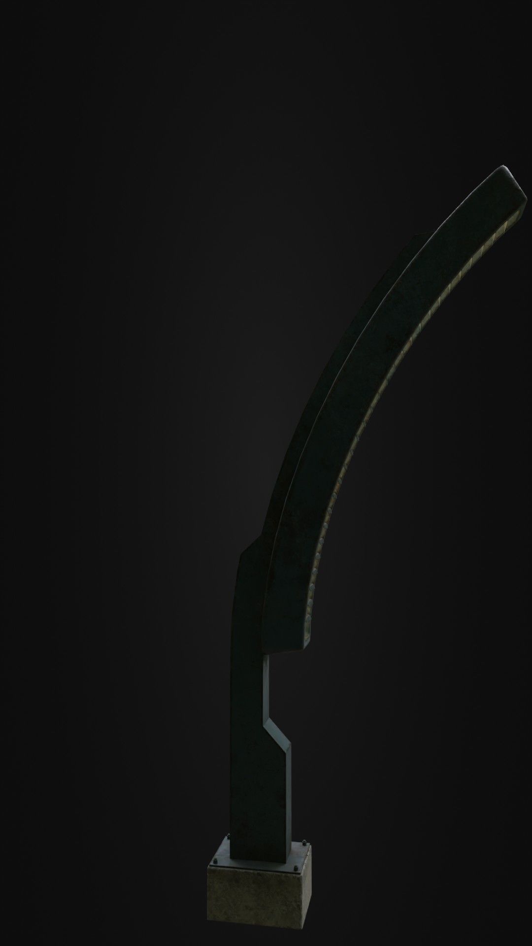 Old Retro futuristic street light 25 Low-poly 3D model_10