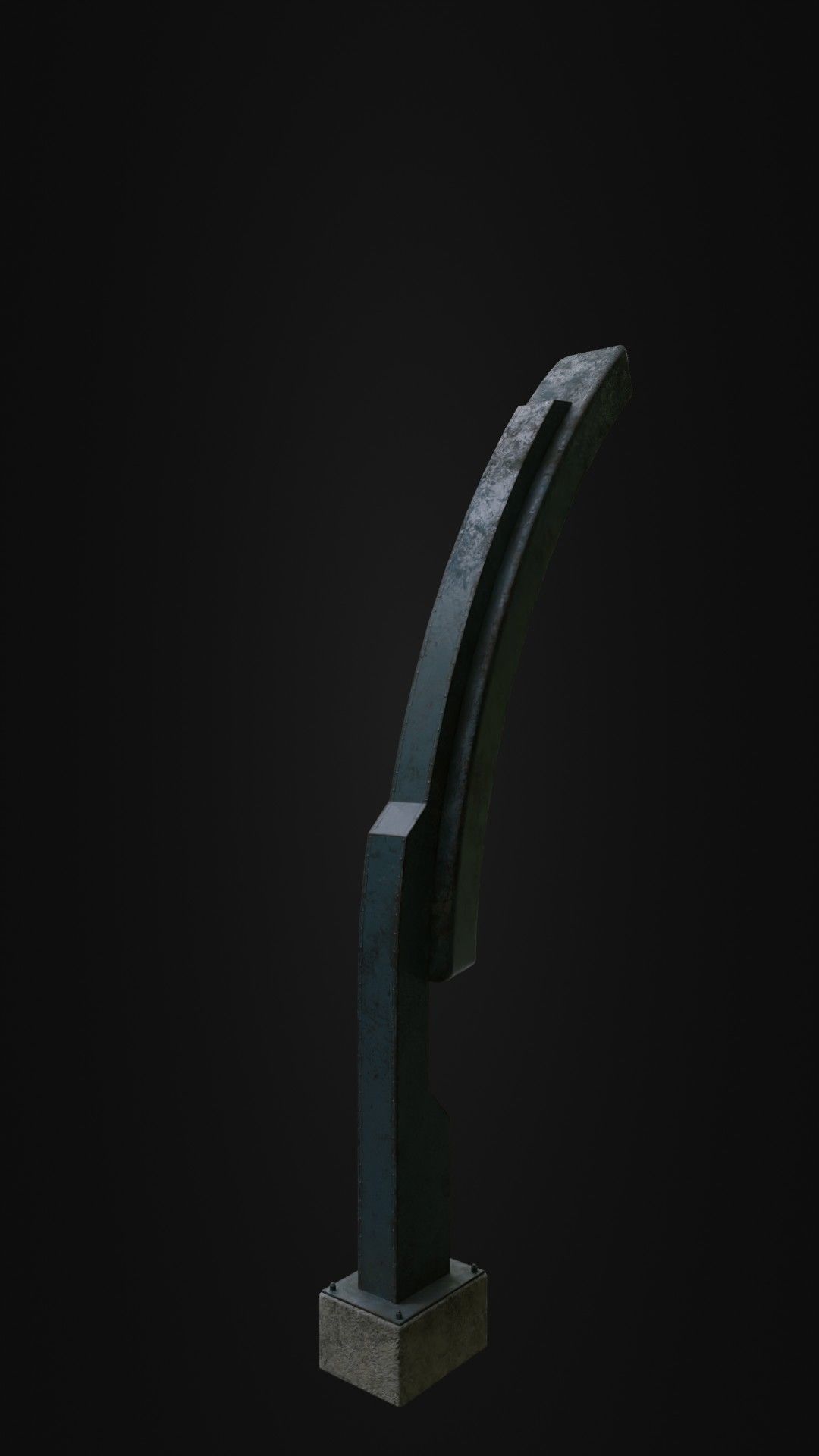 Old Retro futuristic street light 25 Low-poly 3D model_17