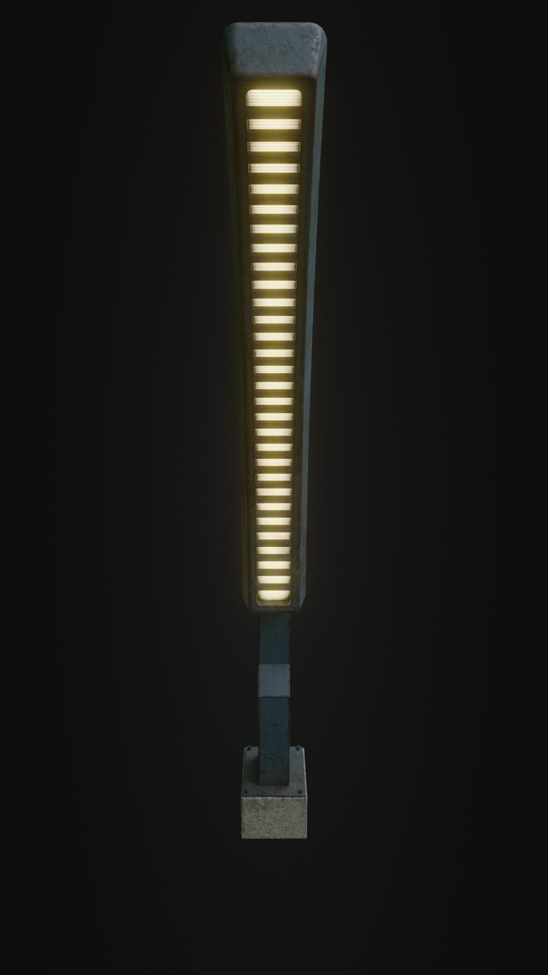 Old Retro futuristic street light 25 Low-poly 3D model_42