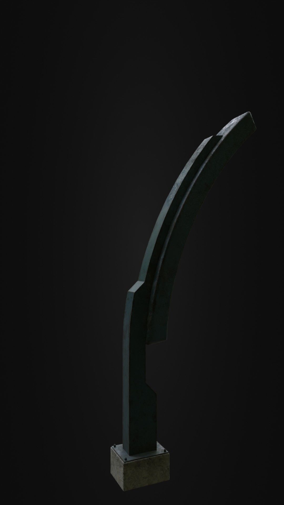 Old Retro futuristic street light 25 Low-poly 3D model_14