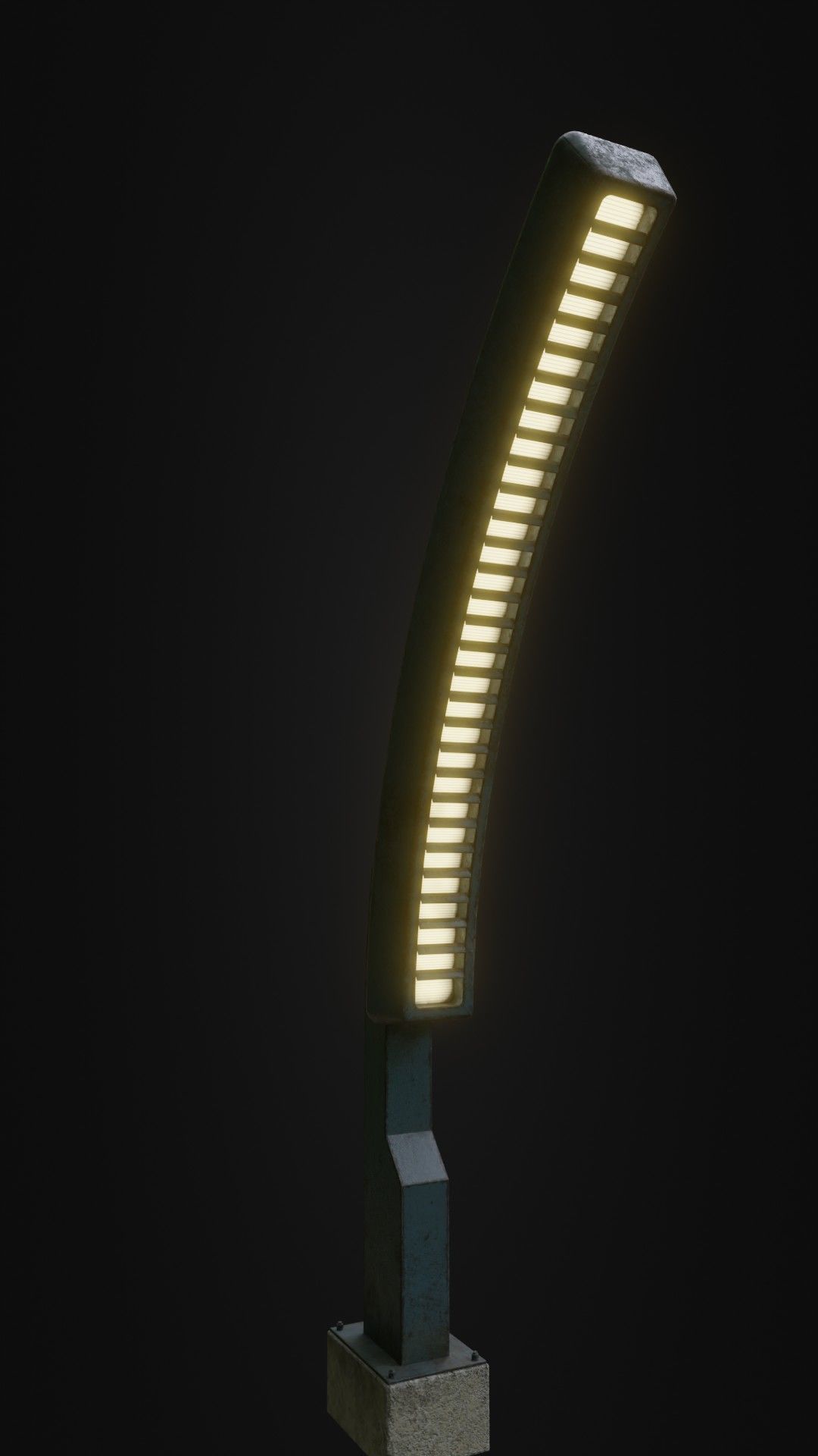 Old Retro futuristic street light 25 Low-poly 3D model_4