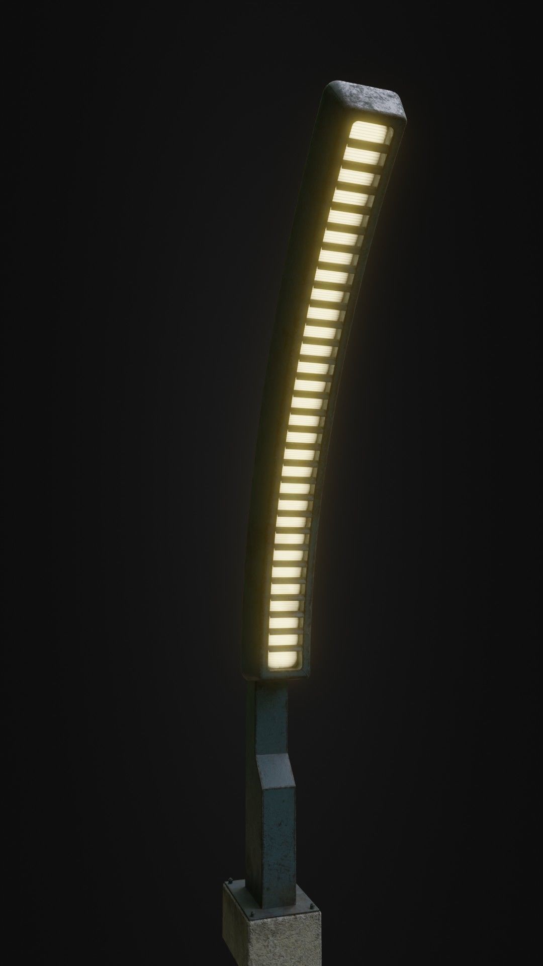 Old Retro futuristic street light 25 Low-poly 3D model_3