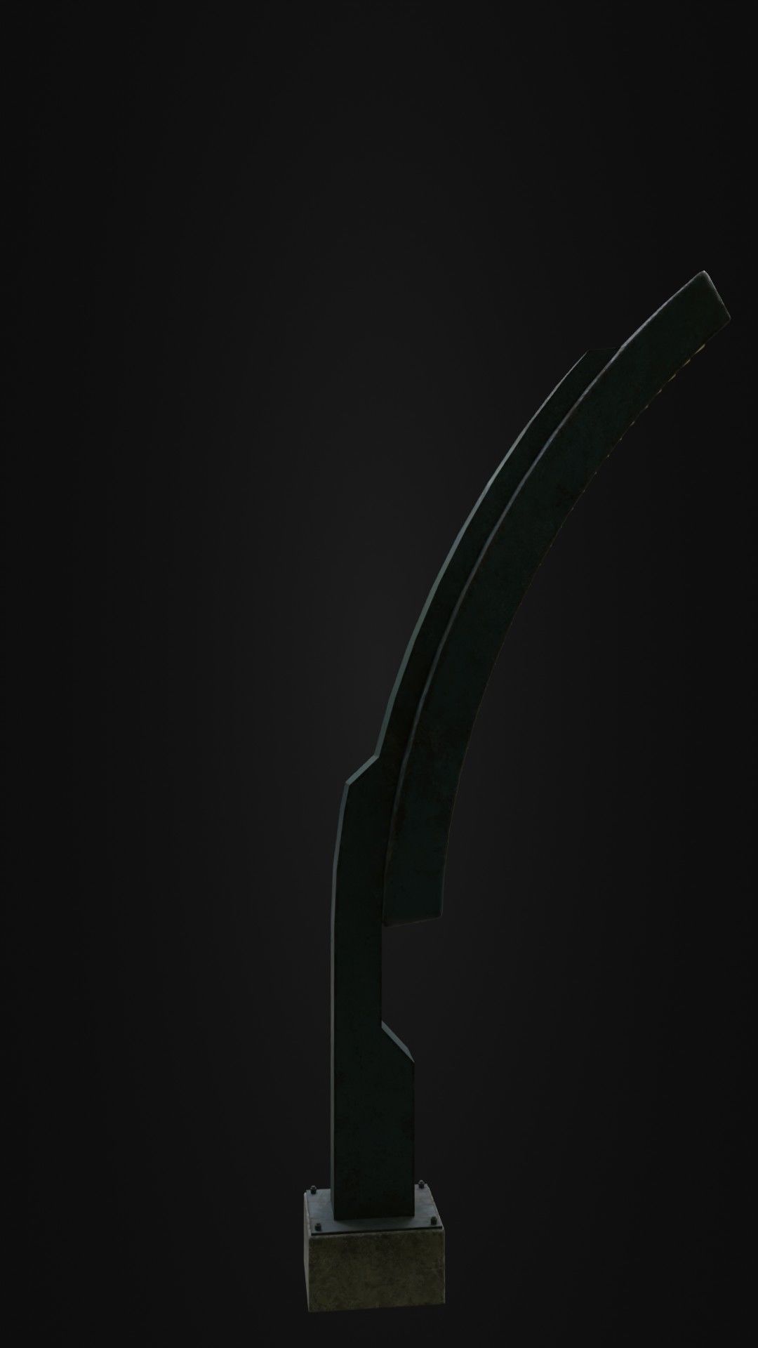 Old Retro futuristic street light 25 Low-poly 3D model_12