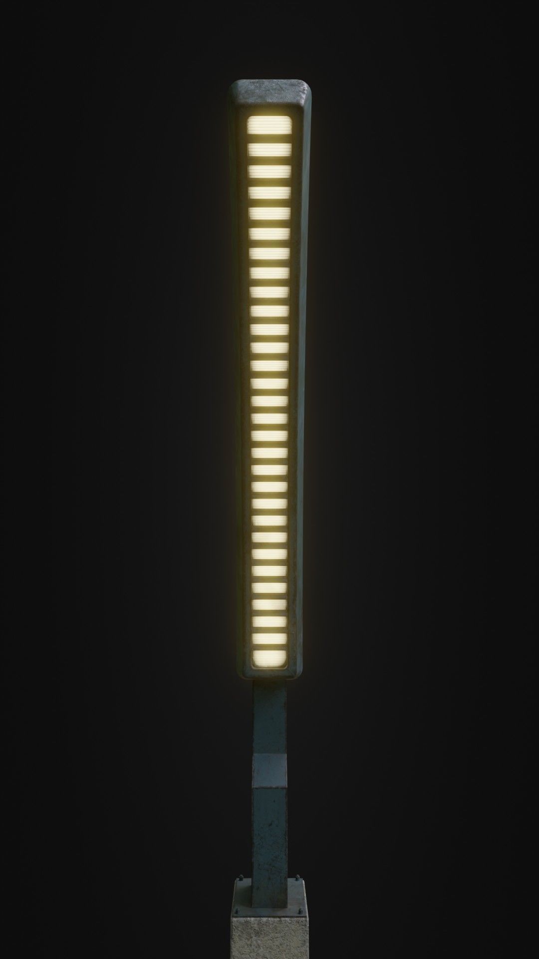 Old Retro futuristic street light 25 Low-poly 3D model_1