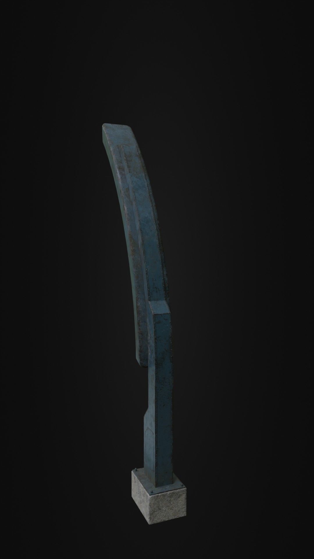 Old Retro futuristic street light 25 Low-poly 3D model_24