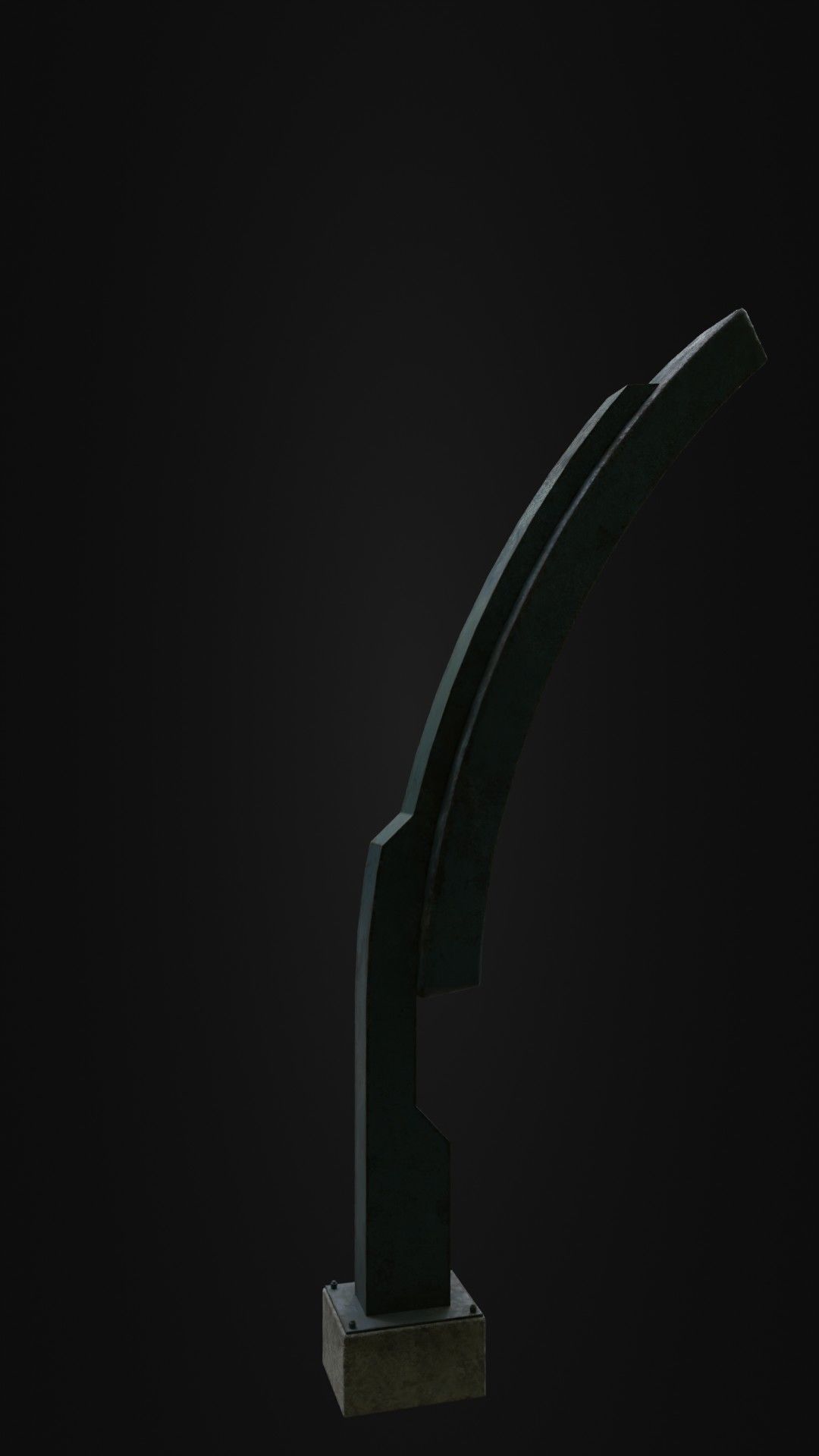 Old Retro futuristic street light 25 Low-poly 3D model_13