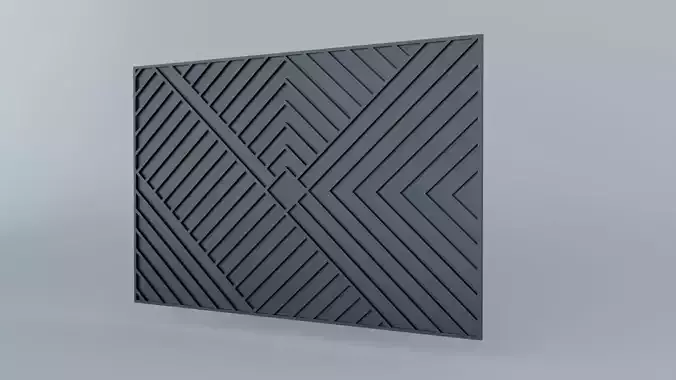 wall paneling set 3D model 