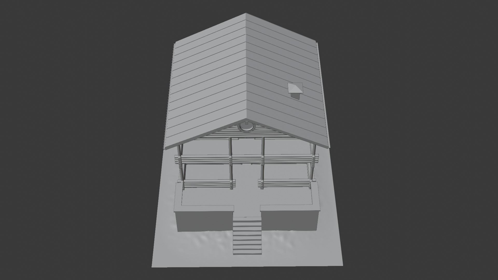 Snowy Log House 3D model_27