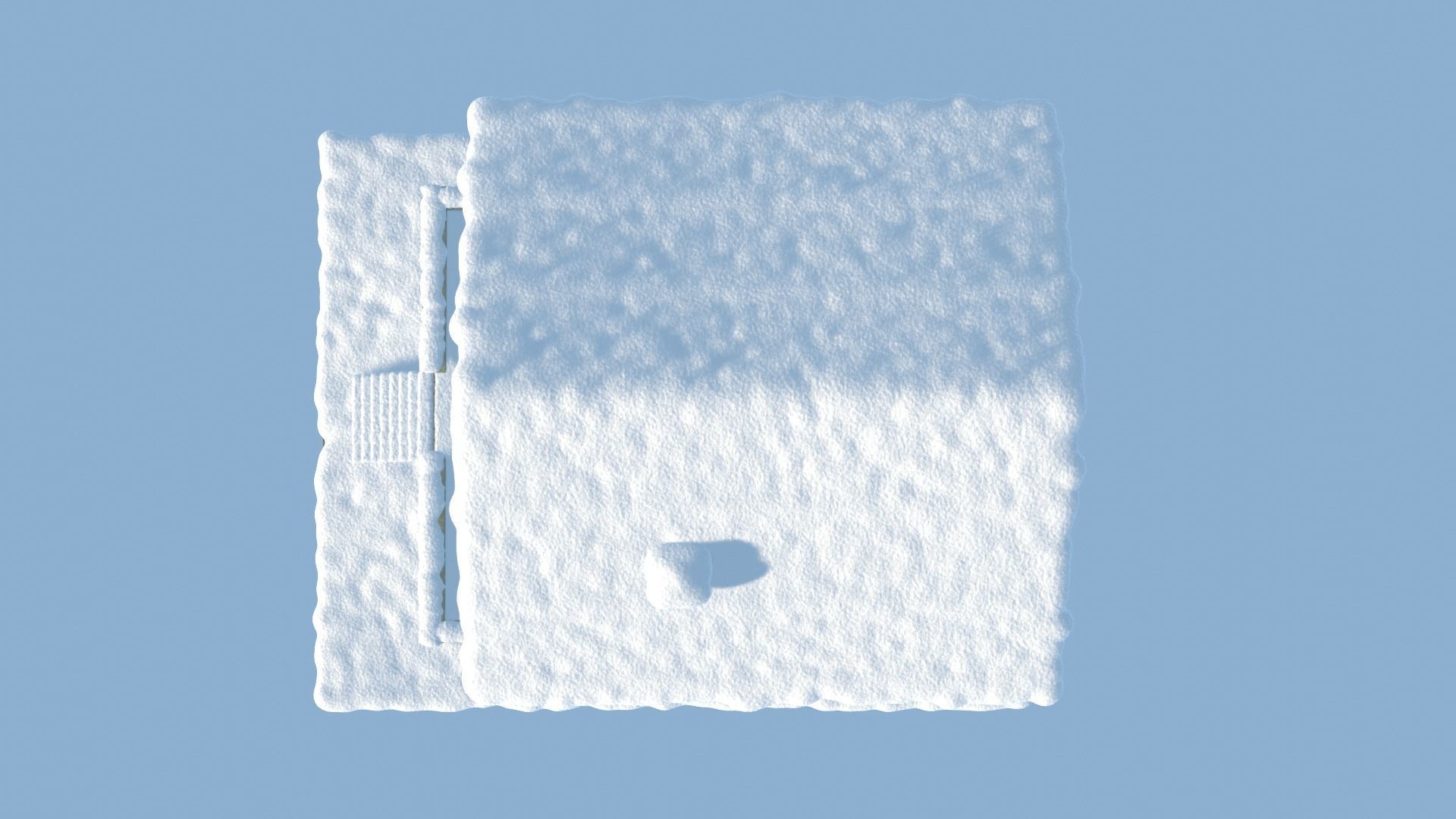 Snowy Log House 3D model_10