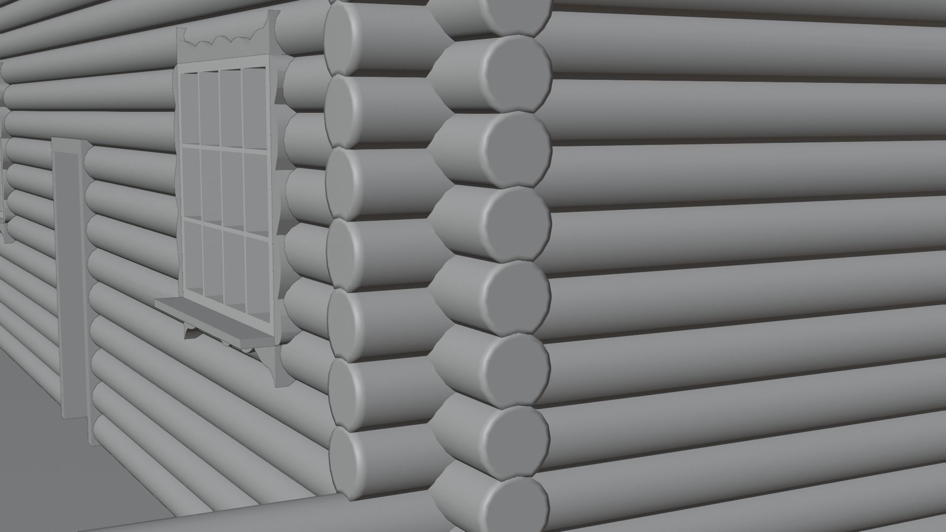 Snowy Log House 3D model_17