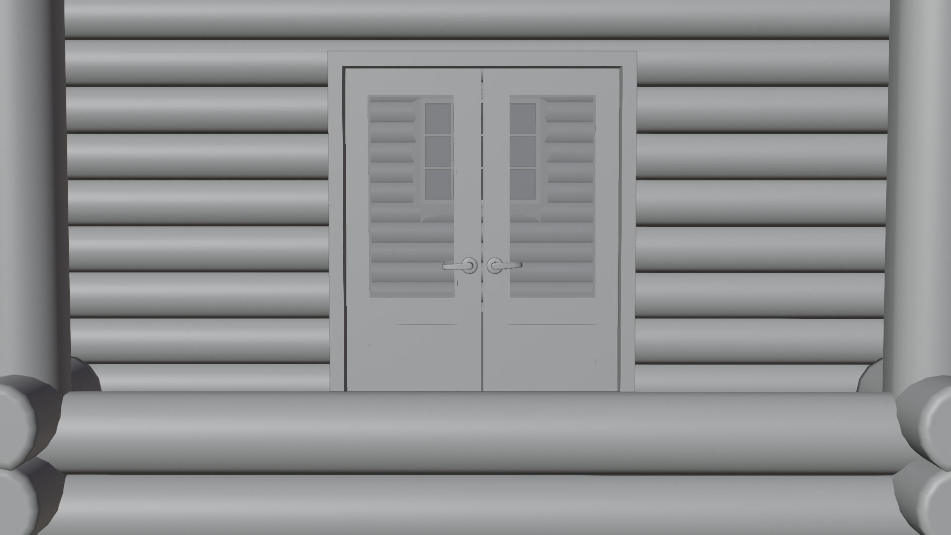 Snowy Log House 3D model_23